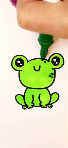 Cute Frog Drawing for Kids 🐸💚 Easy Step-by-Step Tutorial ✏️🌈