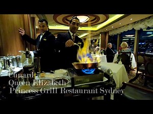 Cunard Queen Elizabeth:- Princess Grill Restaurant, Sydney - Australia.