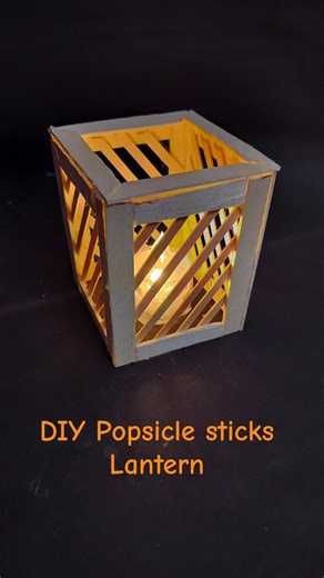 Wao! Icecream sticks Lantern|DIY Popsicle sticks Craft Challenge(5/10)|How to make aesthetic Lantern