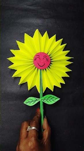 Easy Paper Sunflower Making 🌻 | #shorts #diy #paperflower #craft