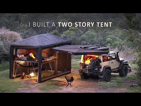 I Built a GIANT 2-STORY TENT | Solo Camping ASMR