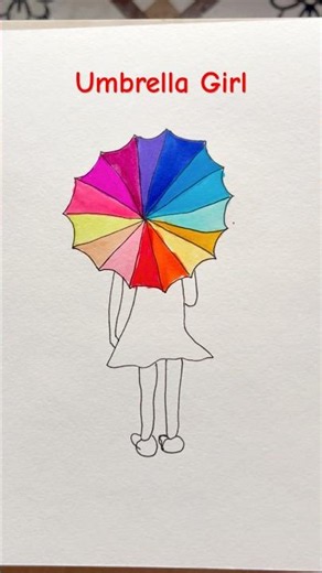Easy Umbrella Girl Drawing ✨ #shorts #ytshorts #youtubeshorts #trending #viral #art