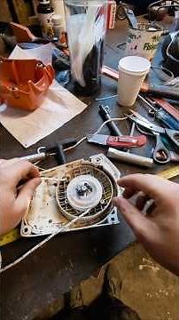 How to replace a starter rope on a Stihl chainsaw #stihl #chainsaw #repairing