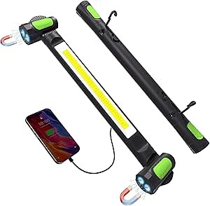 Work Light for Mechanic,3200LM LED Work Lights,5400mAh Rechargeable Magnetic Light bar,Portable Automotive Tools Cordless Underhood Light with Hooks for Car Garage Workshop Emergency,Present for Him