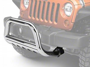 Barricade Jeep Wrangler 3-Inch Bull Bar with Skid Plate; Stainless Steel J100534 (10-18 Jeep Wrangler JK) - Free Shipping