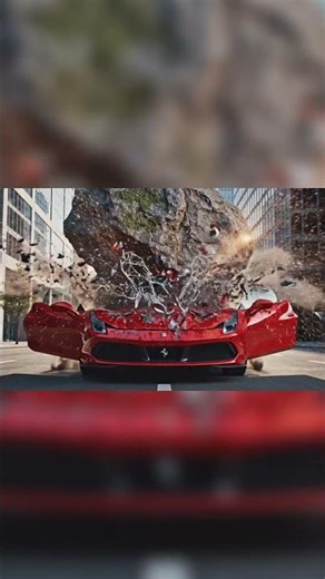 “A Giant Boulder Crushes a Ferrari — You Won’t Believe the Impact!”