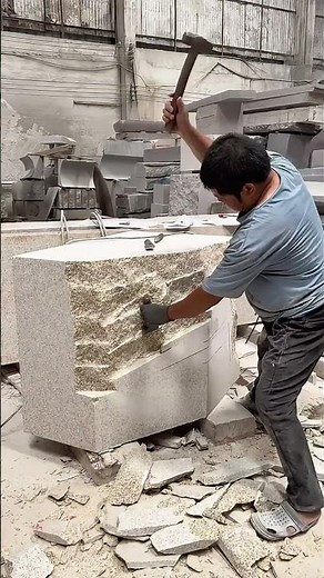 Manually Chiseling Granite Stone !