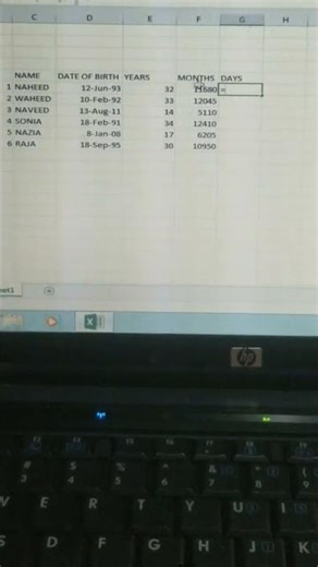 Mx excel: excel ma Date of birth kase Nekaleen aur date month Days minutes seconds millisecond?