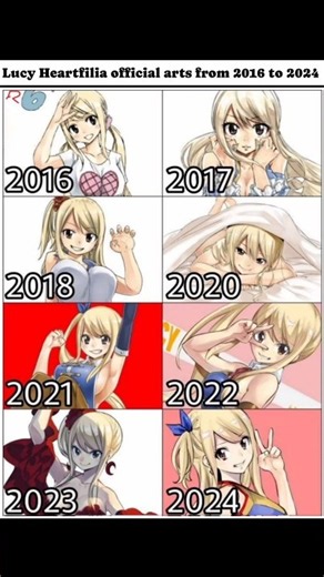 Eight years of official Lucy Heartfilia art evolution hit different! 💫💖