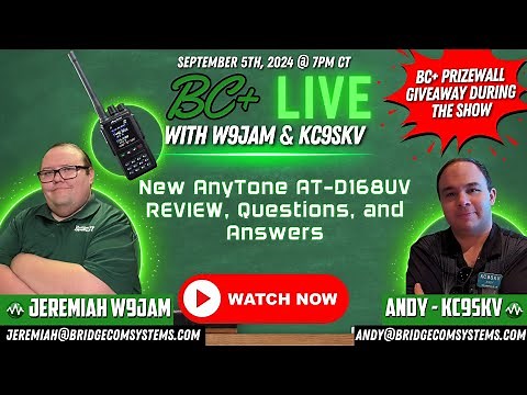 BridgeCom Plus Live! Introducing the Anytone AT-D168UV!!