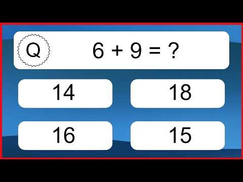 20 Addition Quiz Exercises for Kids