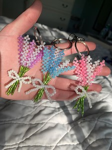 Beaded Flower Bouquet Keychain, Flower Keychain, Seed Bead Flowers, Keychain, Beaded Flower Keychain, Flower Bouquet, Gift - Etsy