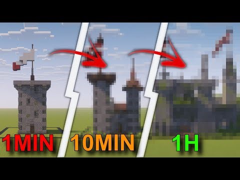 Ich baue eine BURG In MINECRAFT – in 1 Minute, 10 Minuten und 1 Stunde! [MAP DOWNLOAD]