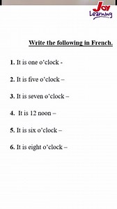 Let's try answering some exercises on Telling the Time in French on today's episode of Let's Speak French. #LetsSpeakFrenchWithAnn | Joy Learning