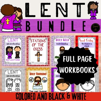 LENT ASH WEDNESDAY BUNDLE!  No-Prep Religious Printable (Easter Worksheets)