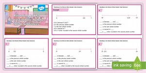 Rounding to the Nearest Whole Number Stem Sentence Prompt Activity Cards