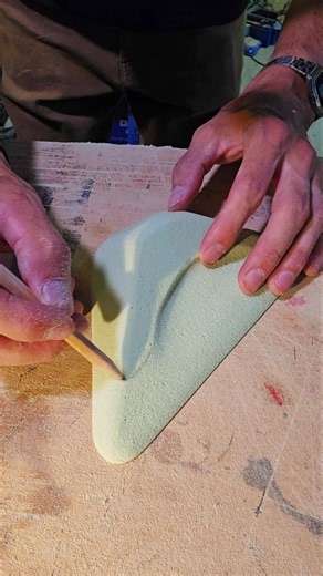 Satisfying climbing hold carving at the ethos workshop #climbing #bouldering
