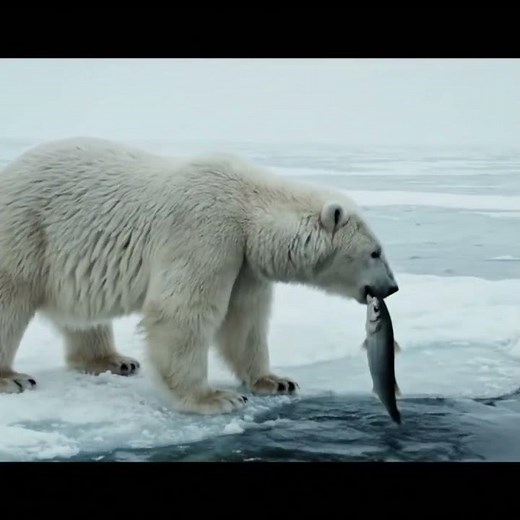 polar bear catching fish #polarbear#animals #wildlife #fishing