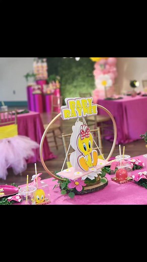 Tweety Bird Themed Baby Shower...one of our many favorites... Contact Imagine This KC to discuss your next event ❤️ 💛 | SN Crockett