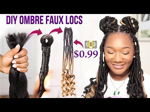 😱 ONLY $0.99!! 🔥 Diy OMBRE FAUX LOCS WITH STRAIGHT KANEKALON HAIR