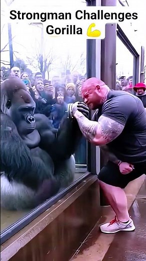 Strongman vs. Silverback Gorilla: Who Wins? 💪#shorts