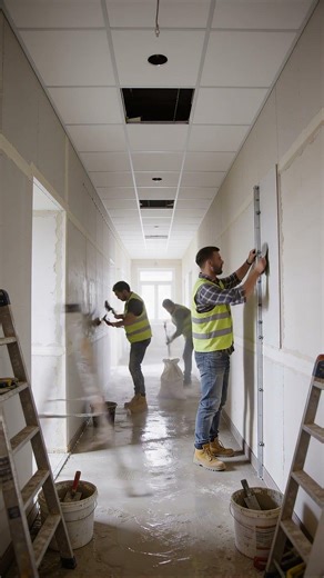 Full Hallway Renovation Timelapse — Ruined to Contemporary (48s)