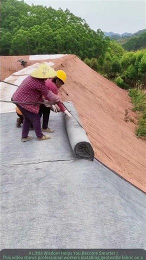 Geotextile Installation on Slope Professional Construction Process