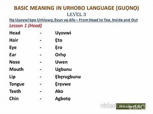 Urhobo language: Basic meaning (The Head)