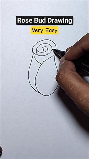 Rose Bud easy Drawing Step by Step | How to draw rose Easily | Gulaab Drawing For beginners