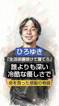 「消えるくらいなら、生活保護でゲームしよう」冷酷に見える論破王・ひろゆきの言葉が、何万人もの命を救った理由 #ひろゆき #1分で泣ける話 #ワンミンハート #ショート