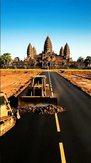 Building the Path to Ancient Wonders: Angkor Wat Road Construction 🚧🏛️