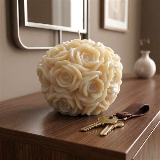 The Grand Flora Orb | Large Blooming Sphere Candle | Modern Statement - Etsy