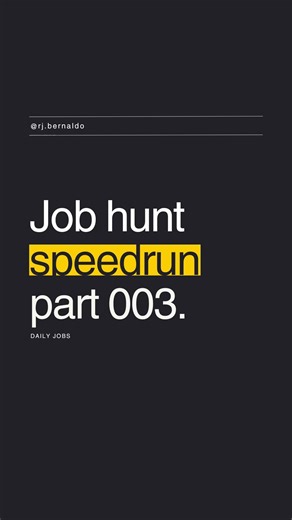 Job hunt speedrun part 003!