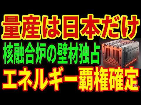 【禁忌の素材】核融合炉の壁材を量産できる国が日本だけだった...エネルギー覇権の新地図とは