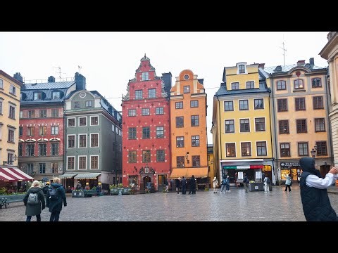 Stockholm Old Town in the Rain – Quiet Streets & Reflections Gamla Stan #stockholmcity #walkingtv 4k