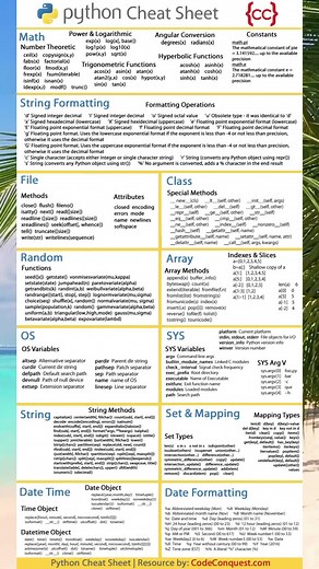 Python CheatSheet.. . #python #pynade #coding #programming #softwaredeveloper #softwareengineer #developer #100daysofcode #codenewbie #datascience #machinelearning #techtok #tips #foryoupage #fyp #tiktok #java #javascript #sql