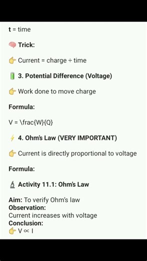 Free notes of CBSE Class 10 Science Chapter 11 Electricity with all activities #cbse