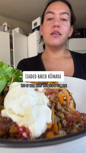 Hate wasting produce- use them up in in 1 meal. Loaded kumara. #loadedkumara #microwavekumara #kumara #nzkai #kai #nz #fyp