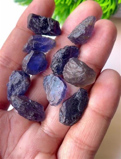 10 Pieces Raw Blue Iolite Crystals: Natural Rough Gemstones, February Birthstone - Etsy