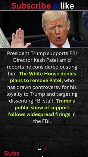 Trump Backs Controversial FBI Chief #shorts #USA #NEWS