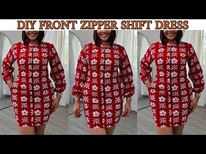 How To Sew a Shift Gown with Front Zipper, Bishop Collar & Bishop Sleeves | Easy Sewing Tutorial