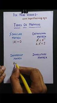 Idempotent, Singular, Involutory & Orthogonal Matrices Explained 🤯 #maths #algebra
