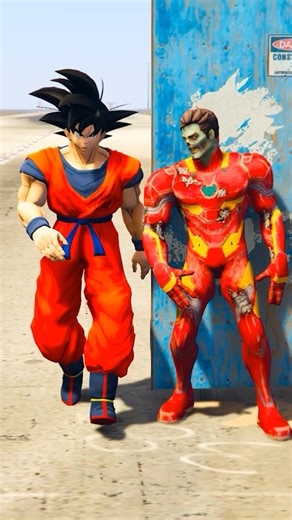 GOKU 🆚 ZOMBIE IRONMAN & SPIDER-MAN| MARVEL ANIMATION #2 #shorts #spiderman #homemaranha