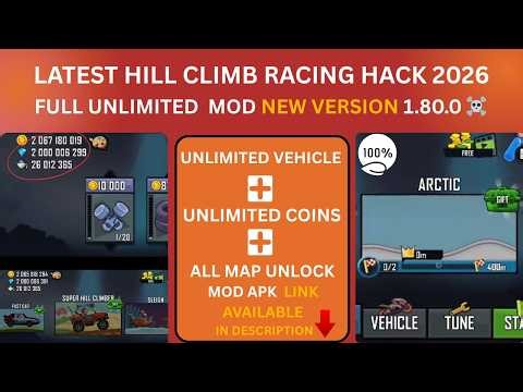 Hill climb racing hack 2026 | Hill climb racing Unlimited coin and Germs Hack 1.80.0