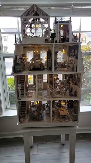 My fully finished dollhouse, it took me over two years to complete this project.🥰 I hope you enjoy the video. #dollhouse #frenchstyle #countryfreestyle #miniature #dollhouselover #miniaturelover
