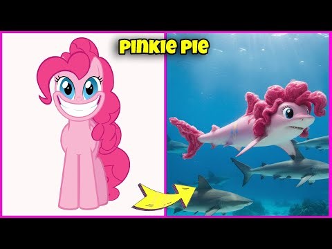 MY LITTLE PONY Characters as Shark 🦄🦈+ Guess The Voice MLP + Their Favorite Snacks! | Pinkie Pie