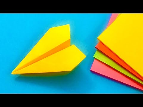 Easy Sticky Note Paper Origami Airplane for Beginners Tutorial, How to make a Mini Craft Paper Plane