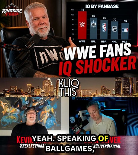Kevin Nash just dropped a BOMB regarding the intellectual capacity of the wrestling fanbase. According to a study cited on Kliq This, WWE fans actually boast the highest IQ of any sports demographic, clocking in at an average of 124.It gets even more INSANE. The data suggests that if you are a Roman Reigns fan, your IQ sits comfortably in the 140s. Sean Oliver and Nash break down the shocking statistics, noting that while basketball and NHL fans trail behind, the NASCAR crowd did not even manage