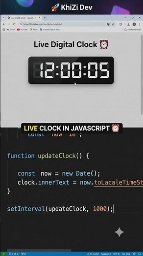 Live Clock in JavaScript ⏰ | Build a Real-Time Clock Using JS (Beginner Tutorial)