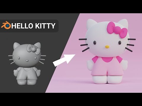 Hello Kitty in 3D - Blender Timelapse